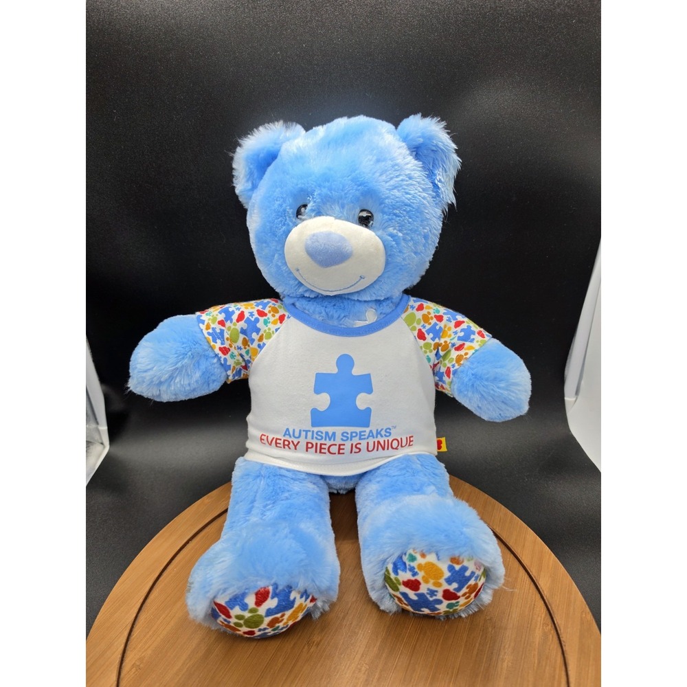 Build A Bear Plush - Limited Edition Autism Speaks Awareness Bear - Tshirt BAB